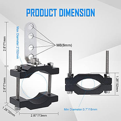 Motorcycle 2 Inch Tube Clamp Mount Brackets Bicycle Car Bull Bar Holder Clamp Samman Off Road Bar Mounting Brackets for LED Light Work Lights Pods Lamps 2PCS