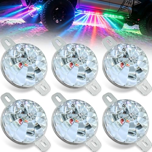 6pcs Mini LED Watermelon Lights for Truck Trailer, RGB Multi-Color LED Chassis Lights Clear Lens 12-24V Underglow Neon Lamp for Offroad 4x4 ATV UTV Motorcycle RV Electric Vehicles - color: RGB
