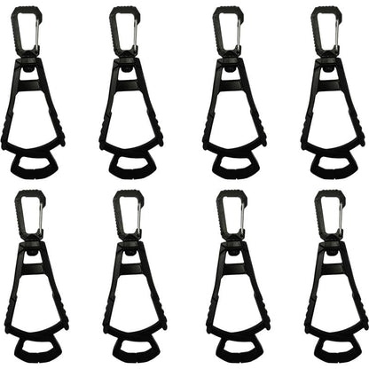 8Pcs Heavy Duty Glove Clips - Secure Lock Belt Clip Holder for Work Gloves, Rotatable Safety Grabber for Construction, Hiking, Cycling (Holds Hats/Towels)