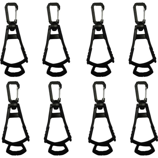 8Pcs Heavy Duty Glove Clips - Secure Lock Belt Clip Holder for Work Gloves, Rotatable Safety Grabber for Construction, Hiking, Cycling (Holds Hats/Towels)