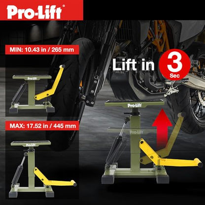 Pro-Lift Dirt Bike Stand Lift– 440 lbs Capacity and Hydraulic Motorcycle Jack Lift Operation, Adjustable Height Hoist Table, for Dirt Pit Bike Repair, Maintenance, Dirt Bike Accessories