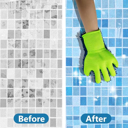DECOHS 4 Pcs Pool Cleaning Scrubbing Mitt, Swimming Pool and Spa Cleaning Mitt, Pools Hot Tub Scrubbing Glove for Stain and Dirt Cleaning