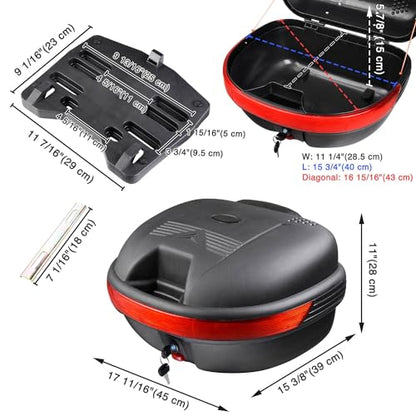 Motorcycle Trunk 30L Motorcycle Top Case Tour Tail Box Lockable Storage Carrier Case for Helmet Luggage Black (30L Black) - size: 30L