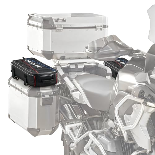 NICECNC Motorcycle Side Top Case Bag 20L Expandable, Motorcycle Luggage Tool Organizer Bags Compatible with BMW R1250GS R1200GS Adventure 2007-2013, R1200GS LC 2013-2017, F650 700 750 800 850GS, 2PCS - color: Black-Side Top Case Bag