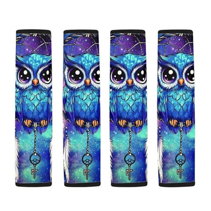 GIFTPUZZ Owl 2 Pack Soft Auto Seat Belt Cover Universal Bag Backpack Shoulder Straps Covers Seatbelt Shoulder Pad for Most Auto SUV Van Sedan - color: Owl