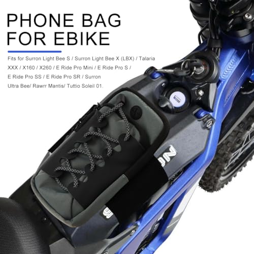 Dirtbike Battery Cover Storage Bag, Motorcycle Front Battery Frame Storage Bag for Surron Light Bee/Talaria/X160/X260/E Ride Pro/Surron Ultra Bee/Rawrr Mantis/Tuttio Soleil 01(Grey)