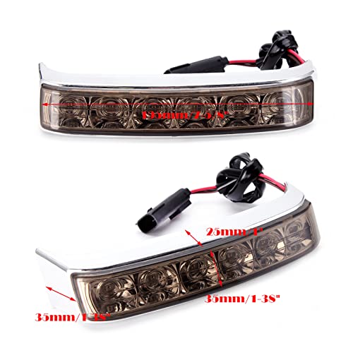 JMTBNO Motorcycle LED Saddlebag Brake Light Tail Lights Taillights Running Compatible with Harley Touring Electra Glide FLHTCU FLHTCUL FLHTK FLHTKL FLTRU FLHTKSE FLTRUSE (Chrome-Smoke) - color: Chrome-Smoke