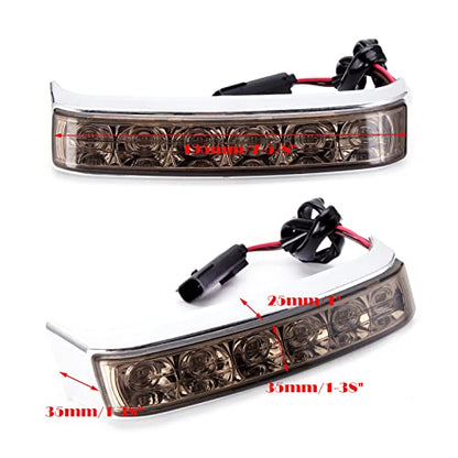 JMTBNO Motorcycle LED Saddlebag Brake Light Tail Lights Taillights Running Compatible with Harley Touring Electra Glide FLHTCU FLHTCUL FLHTK FLHTKL FLTRU FLHTKSE FLTRUSE (Chrome-Smoke) - color: Chrome-Smoke