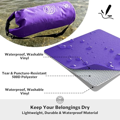STOVER 5/10/25/30/40/55L Waterproof Dry Bag- Roll-Top Backpack w/Phone Case- Kayaking, Hiking, Camping, Boating- Men/Women - color: 10l Purple, size: 10L