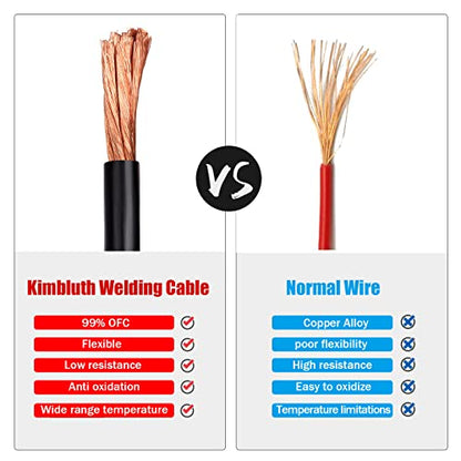 2/0 Gauge Battery Cable Copper Wire, 3FT Red+3FT Black 2/0 AWG Welding Cable Standard USA OFC Wire for Automotive, Battery, Solar, Marine and Generator - size: 2/0 Gauge 3FT