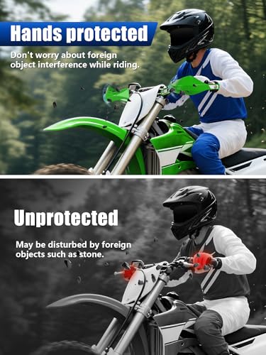 JFG RACING Motorcycyle Hand Guards,7/8" and 1 1/8" Handlebar Dirt Bike Handguards Accessories Universal for KX KXF KLX 110 250 300 450 Dirt Pit Bike ATV Electric Dirtbike Motocross Enduro-Green - color: green