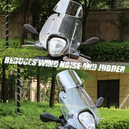 PACEWALKER Universal Motorcycle Windshield Extension Motorcycle Wind Deflector Fit for Kawasaki Honda Suzuki Yamaha Harley Most Motorcycle Scooter Dirt Bikes (Brown)