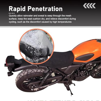 Motorcycle Seat Cover, Spacer Mesh Fabric Ebike Seat Cover, Soft Anti-Slip Cushion Cover, Universal for Dirt Bike,Motorcycle, Scooter (L, Black) - size: L