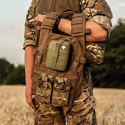 Gonex MOLLE Medical Pouch EMT First Aid Pouch Rip-Away IFAK Tactical Utility Pouch for Outdoor Activities Medical Supplies (Bag Only) - color: Tan