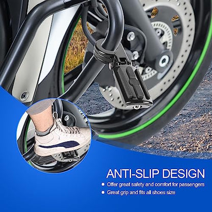 1.25” Engine Guard Foot Rest With P-Clamps Mounts Kits Motorcycle Highway Foot Pegs For Harley Touring Road King Street Softail Dyna Sportster Kawasaki Suzuki Yamaha (Black 5) - color: Black Style 4