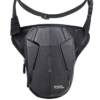 Motorcycle Waist Drop Leg Bag - Expandable Big Capacity Druable & Waterproof Tactical Fanny Pack, Multi-Pocket Storage Hip Thigh Bag for Cycling Hiking Climbing, Men and women