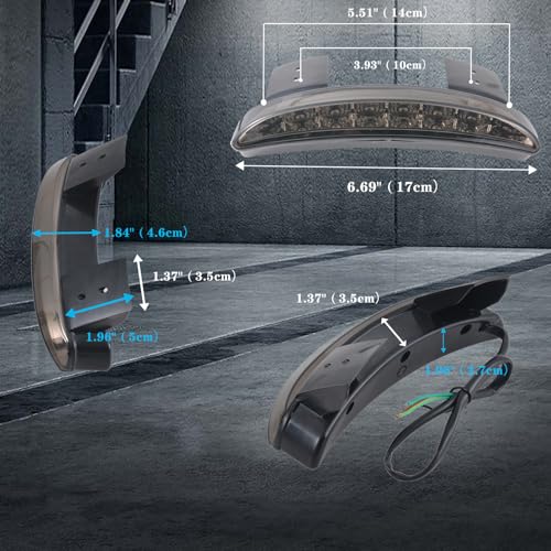 1PC Motorcycle Tail Light Chopped Rear Fender Edge LED Brake Light License Plate Light Stop Running Light for XL 883N 1200N XL1200V XL1200X (Smoke Shell) - size: NO.1-Smoke Shell