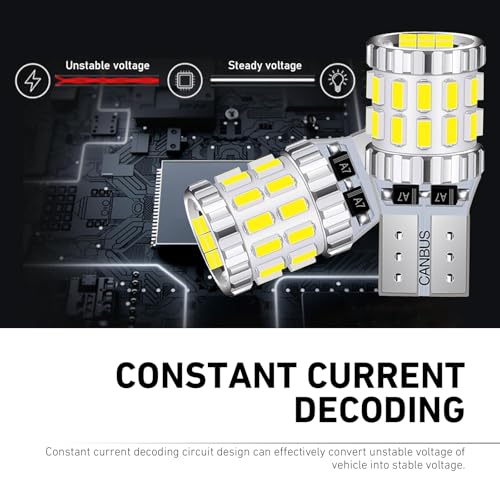 2 PCS T10 LED License Plate Light Bulbs, 3014-30SMD Super Bright 360 Degree Lights for Wide/Reading/Instrument, Universal for Most Cars, Trucks, SUVs (White#2402) - color: White#2402