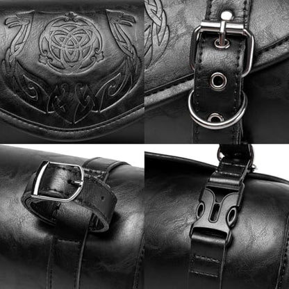 Motorcycle Tool Bag Waterproof PU Universal Saddlebag Front Fork Bag