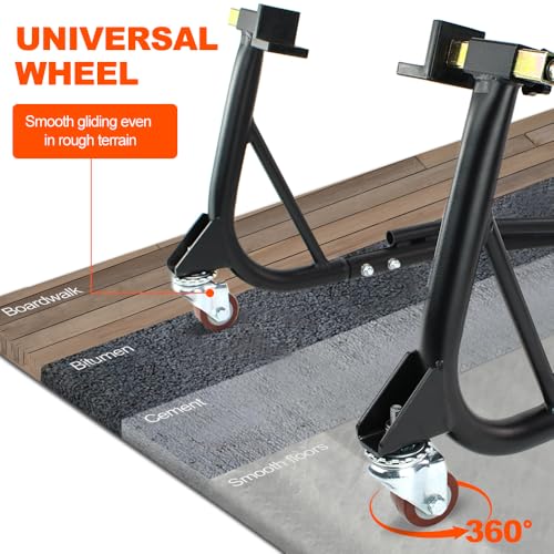 Xitomer Mobile Rear Paddock Stand Paddock Motorcycle Stand Dolly, Universal Motorcycle Lift, Adjustable Motorcycle Stand Lift Motorcycle Wheel Stand