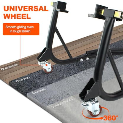 Xitomer Mobile Rear Paddock Stand Paddock Motorcycle Stand Dolly, Universal Motorcycle Lift, Adjustable Motorcycle Stand Lift Motorcycle Wheel Stand