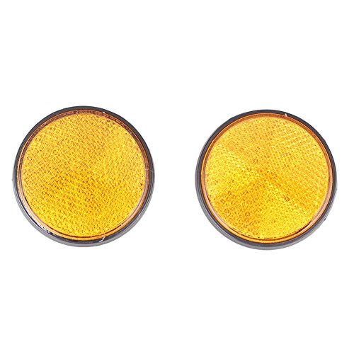 Pair Rectangle Motorcycle Reflector W/ 24 LED, Waterproof and Universal for Car Truck Trailer RV UTV ATV, Orange