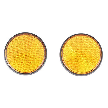 Pair Rectangle Motorcycle Reflector W/ 24 LED, Waterproof and Universal for Car Truck Trailer RV UTV ATV, Orange