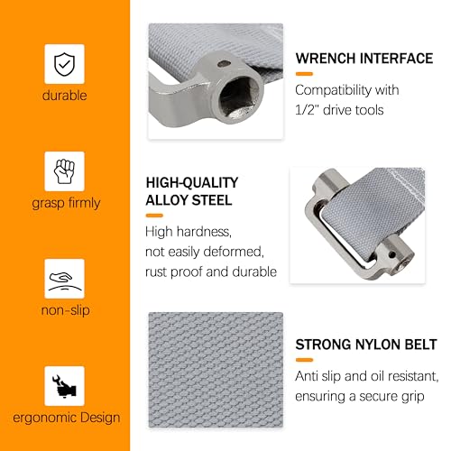60200 for Lisle Heavy Duty Strap Filter Wrench - 1/2" Drive 6-1/2" Max Diameter Heat Treated Alloy Steel