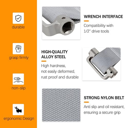 60200 for Lisle Heavy Duty Strap Filter Wrench - 1/2" Drive 6-1/2" Max Diameter Heat Treated Alloy Steel