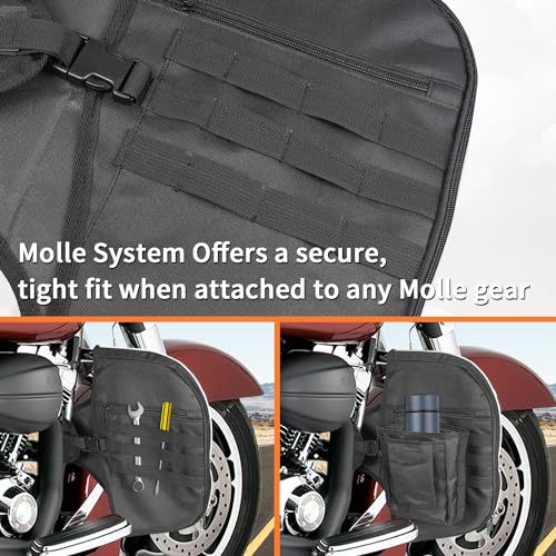 AUFER Motorcycle Highway Crash Bar Cover Soft Lowers Chaps Leg Warmer Bag With Storage Bag Compatible With For Harley Touring Street Glide Road King Road Glide Electra Glide Trike Models 1980-2024 - size: Engine Guard Cover