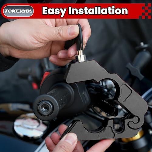 Motorcycle Lock, Heavy Duty Anti Theft Helmet, Brake and Handlebar Lock, Universal for Motorcycles, ATVs, Dirt Bikes, Mopeds, Scooters, Black - color: Black