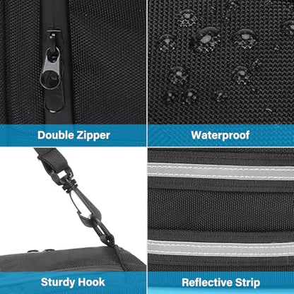 MOSISO Compatible with Ruckus 2010-2023 Under Seat Storage Bag, 18L Multifunctional Scooters Saddle Luggage Tool Gear Carry Bag Accessory Pouch with Handle & Shoulder Strap, Black