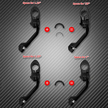 Motorcycle 32mm 1.25" Long Angle Highway Pegs Mount Kit Fits For Harley Touring Road King Street Glide Road Glide Electra Glide Softail Dyna Sportster XL 883 For 1-1/4" Engine Guards Black
