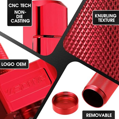 Throttle Grip Throttle Cable Motorcycle 22mm Universal CNC Aluminum Accelerator Throttle Twist Grips Handlebars for KLX CR CRF EXC XR TTR CB SSR ATV Dirt Bike Pit Bike - color: Style-B-Red