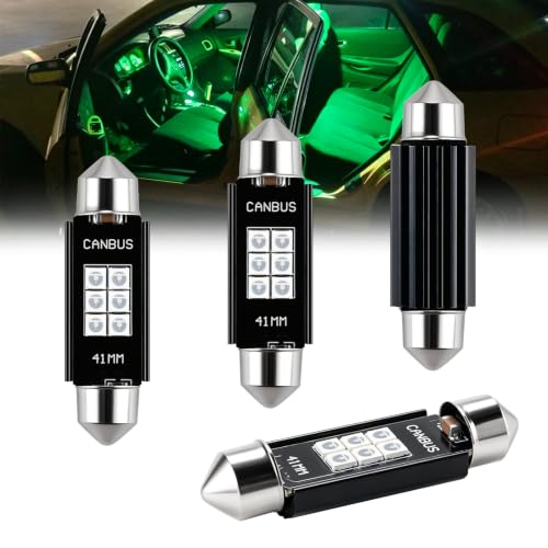 iBrightstar 9-30V Extremely Bright 211-2 212-2 578 Festoon LED Bulbs Error Free 1.61" 41mm for Interior Map Dome Lights and License Plate Courtesy Lights, Green - color: Green, size: 41mm