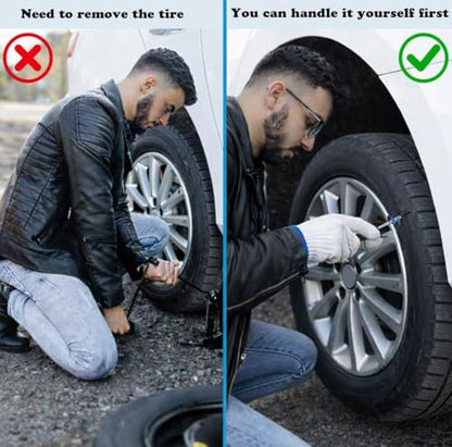 100pscrubber Nail tire Repair kit,tire Repair kit Rubber Nail, Easy Install Puncture Repair Screws,Applicable to Emergency Tire Fix for Cars, Motorcycles, SUVs, Trucks - color: 100PCS