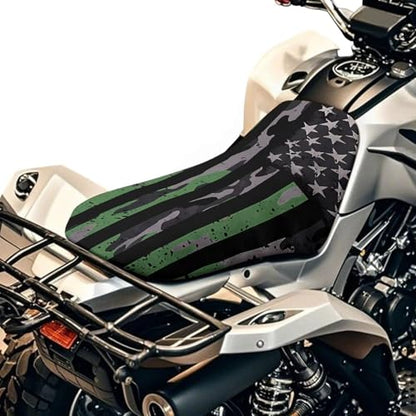 SEANATIVE ATV Seat Covers Four-Wheeler Seat Cover Waterproof Polyester Four Wheeler Accessories Camo US Flag Print Motorcycle Cushion Protector ATV Breathable Padded - color: Camo US Flag Print