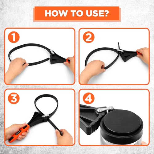 2-Piece Strap Wrench Set, Adjustable Rubber Oil Filter Wrench Max Diameter 4" and 6", Jar Opener Set Heavy Duty Blet Wrenches for Drain Sewer Cap Sink Pliers Nut Shower Head Valve Removal - style: 2-Pc Strap Wrench Set - Orange
