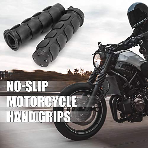 INNOGLOW Motorcycle Handlebar Grips 1 Pairs Hand Grips - color: Black-A