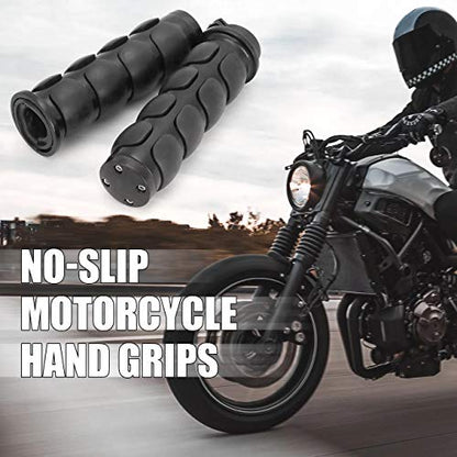 INNOGLOW Motorcycle Handlebar Grips 1 Pairs Hand Grips - color: Black-A