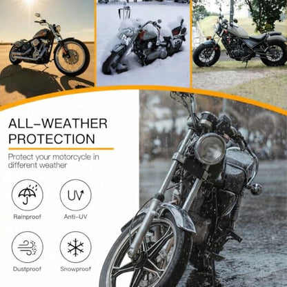 Motorcycle Cover for Yamaha V Star 950 2009–2017,Scooter Waterproof Outdoor Reflective with Lock-Holes Heavy Duty Durable All Season,black-L220 * 95 * 110CM - size: L220*95*110CM