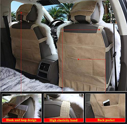 Winter Warm Authentic Australia Sheepskin Car Seat Cover Luxury Long Wool Front Seat Cover Fits Most Car, Truck, SUV, or Van (Red) - color: Red