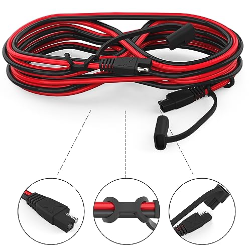 OYMSAE 30ft SAE Connector, Solar Panel Extension Cable, Quick Disconnect Wire for Automotive, RV, Motorcycle, Marine, Boat - 16AWG Battery Charging Plug (30FT 16AWG) - size: 30 ft