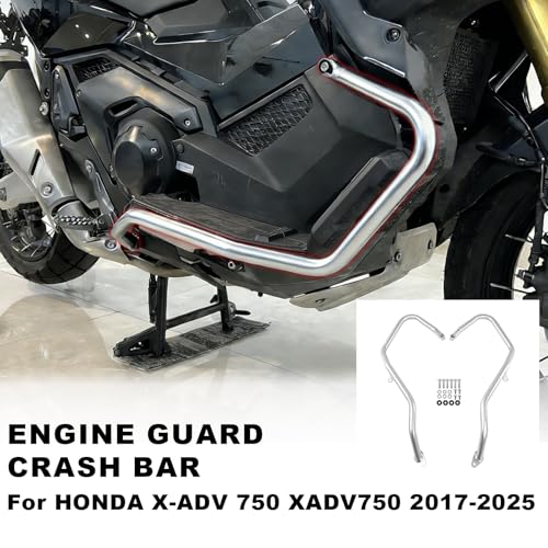 Motorcycle XADV 750 Engine Guard Highway Crash Bar Compatible with Honda X-ADV 750 2021 2022 2023 2024 2025 2026 Bumper Gas Tank Falling Protector (Chrome) - color: Chrome