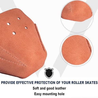 100% Real Cowhide | Toe Cap Guard Protectors | Roller Skate Derby Speed 1 Pair(Pink) - color: Pink