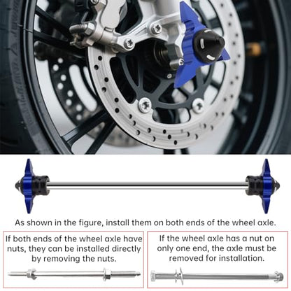 Windance 4pcs Front Wheel Frame Sliders Aluminum Alloy Dart Shape Front Fork Crash Protection Cup for Motorcycles Motocross Moped Scooters Dirt Pit Bikes (Blue) - color: Blue