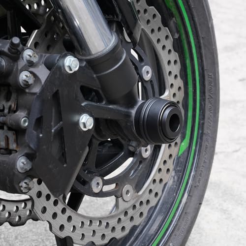 Compatible with ZX-6 ZX6R 2010-2024 2025 2026 Motorcycle Front Wheel Axle Crash Protector Pad Rear Swingarm Spools Slider Stand Accessories (Black) - color: Black