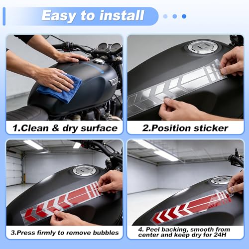 Front Fender Arrow Sticker Decoration Motorcycle Warning Reflective Tape Waterproof Pet Reflective Material Green 1 Pcs 34 cm x 5.5 cm