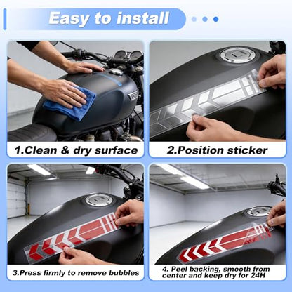 Front Fender Arrow Sticker Decoration Motorcycle Warning Reflective Tape Waterproof Pet Reflective Material Green 1 Pcs 34 cm x 5.5 cm