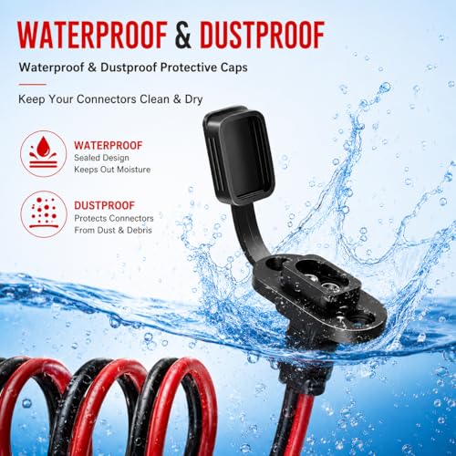 SAE to O Ring Connector 1FT 10AWG, SAE Battery Quick Connect Plug Waterproof Extension Cable for Solar Panel, Street & Road Glide Motorcycle Charging Port Upgrade, RV, Solar Generator Battery Charger - size: 1FT